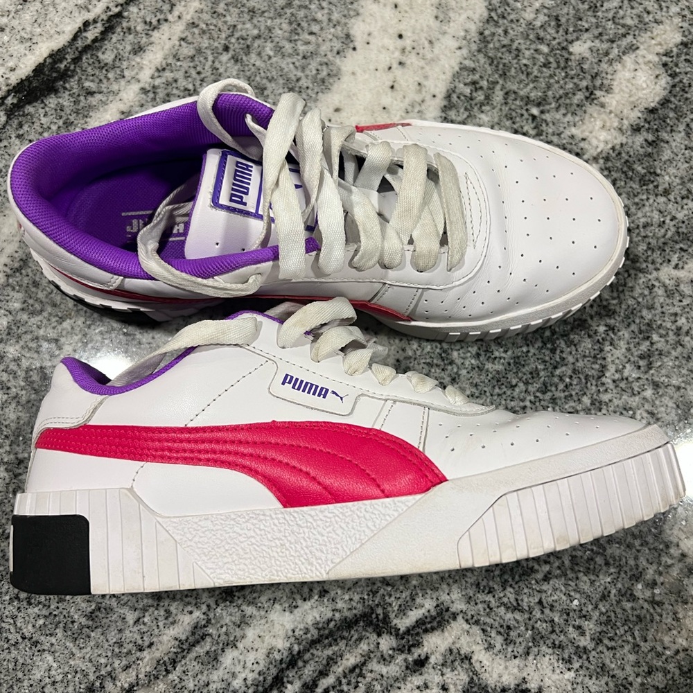 Puma White and Pink Sneakers